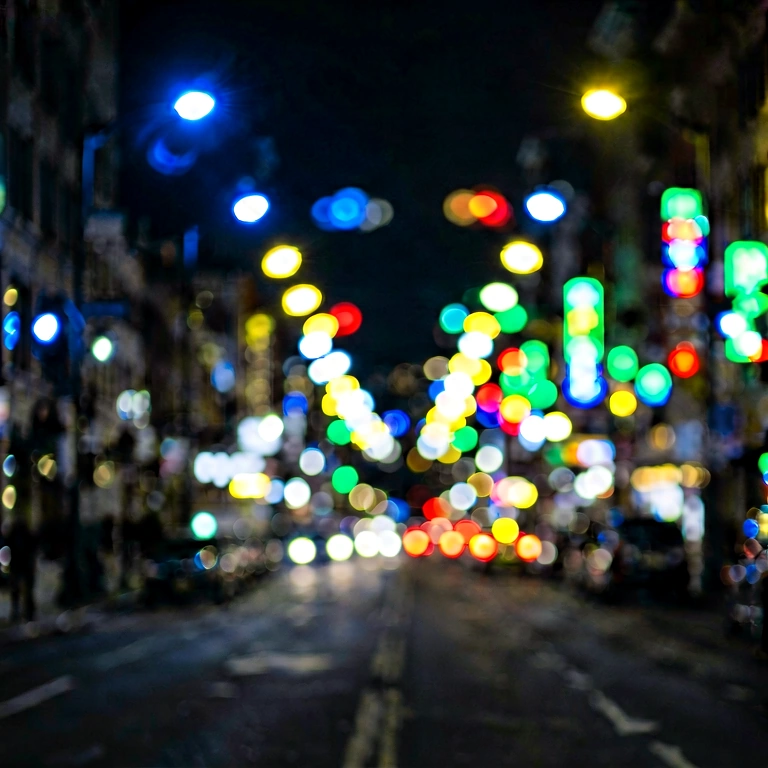 Bright city lights bokeh - bokeh backgrounds free stock photo