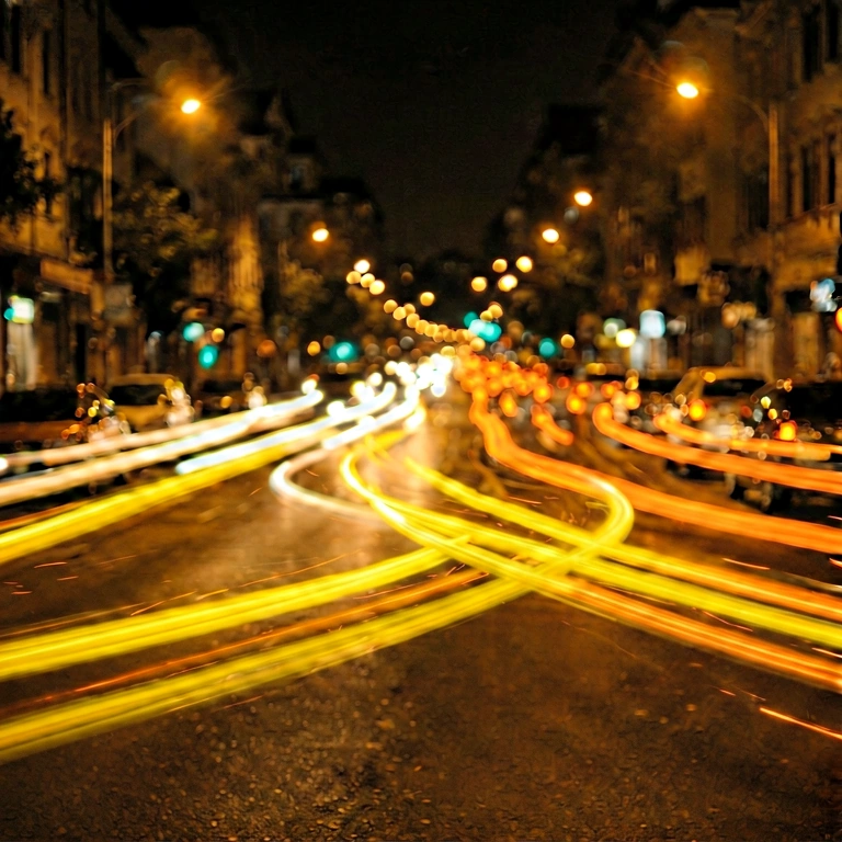 Warm city lights bokeh - bokeh backgrounds free stock photo