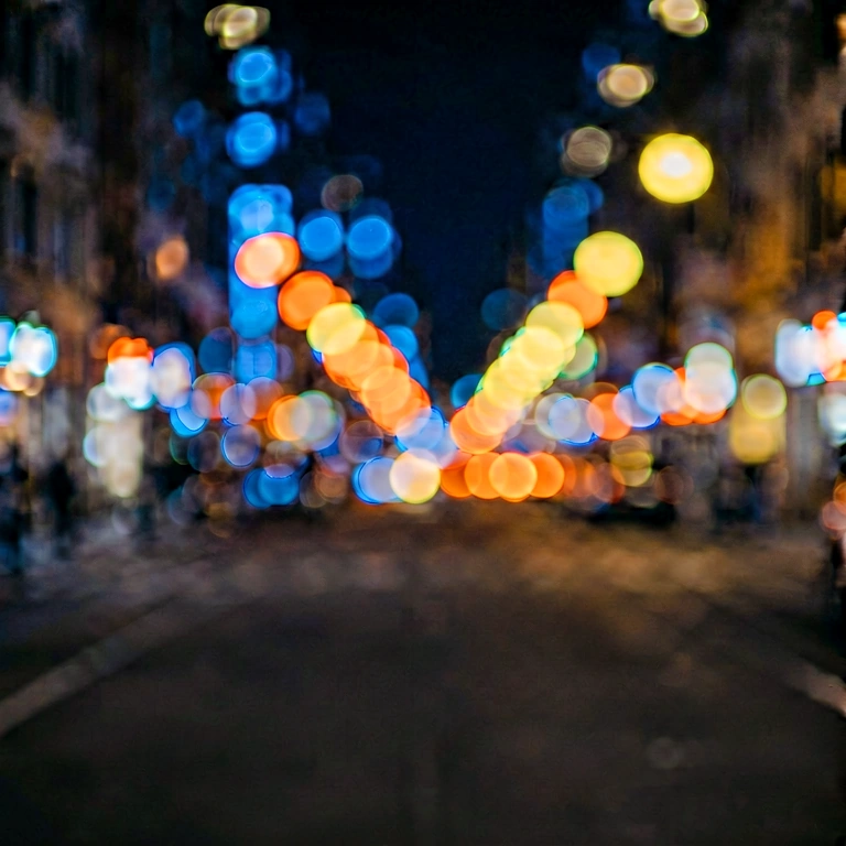 Neutral city lights bokeh - bokeh backgrounds free stock photo