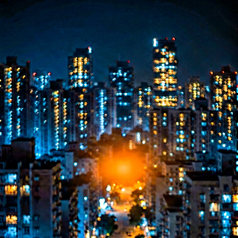 Dramatic city lights bokeh - bokeh backgrounds free stock photo