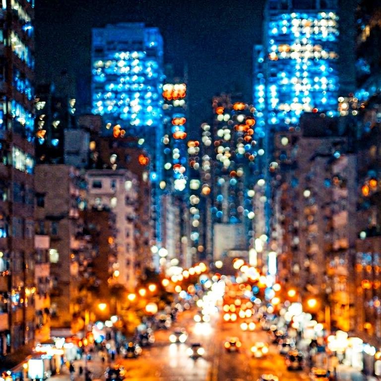 Bright city lights bokeh - bokeh backgrounds free stock photo