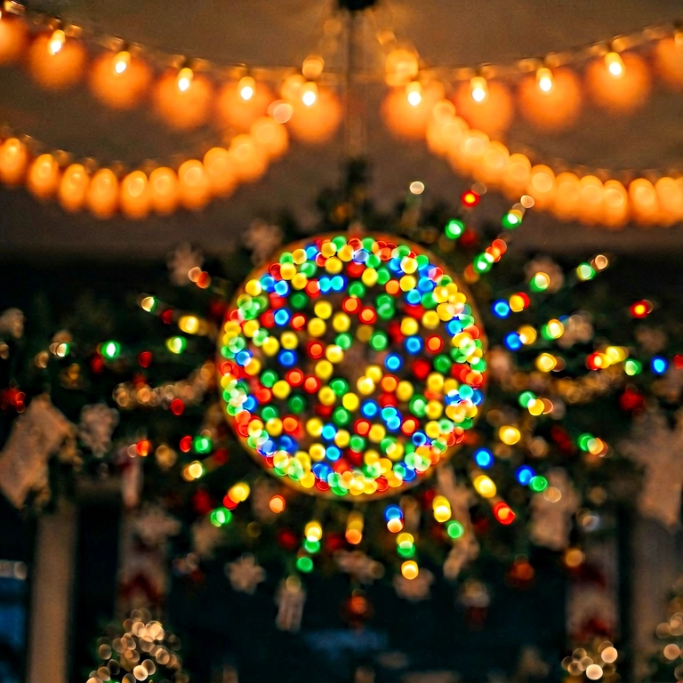 Neutral holiday bokeh - bokeh backgrounds free stock photo