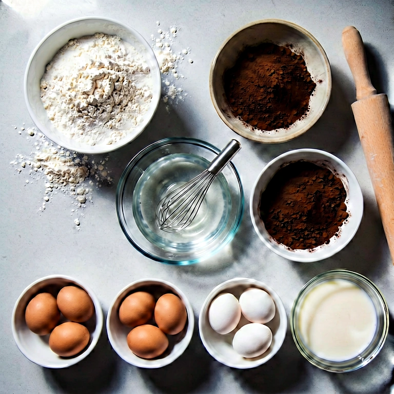 Dramatic baking - food & drink flatlay free stock photo