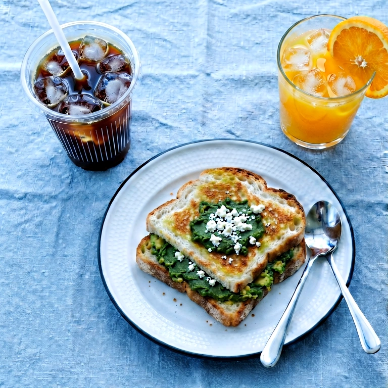 Cool breakfast overhead - food & drink flatlay free stock photo