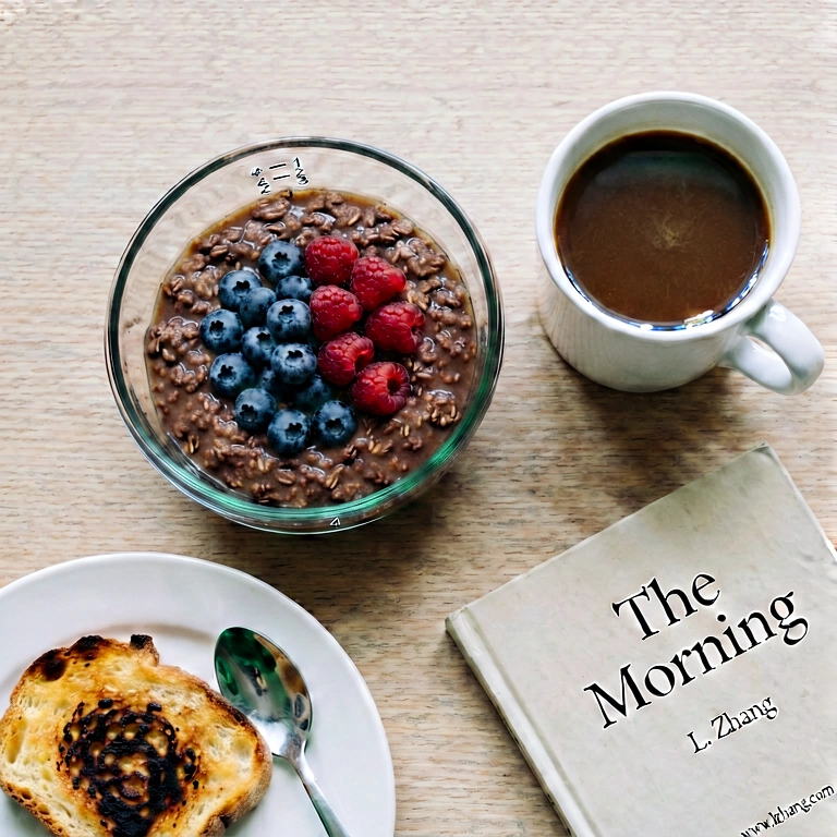 Dramatic breakfast overhead - food & drink flatlay free stock photo