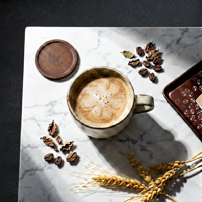 Dramatic coffee flatlay - food & drink flatlay free stock photo