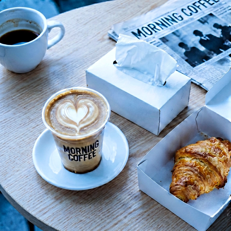 Cool coffee flatlay - food & drink flatlay free stock photo