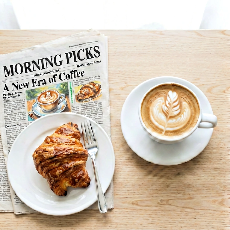 Bright coffee flatlay - food & drink flatlay free stock photo