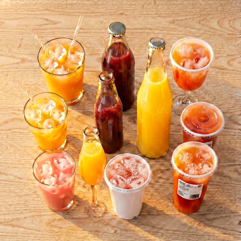 Warm drinks & cocktails - food & drink flatlay free stock photo