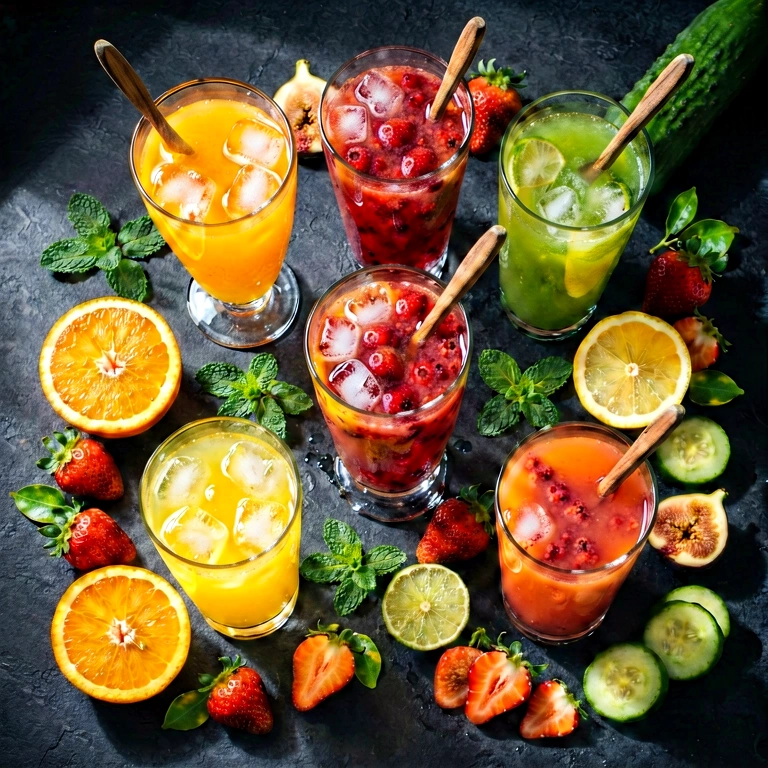 Dramatic drinks & cocktails - food & drink flatlay free stock photo