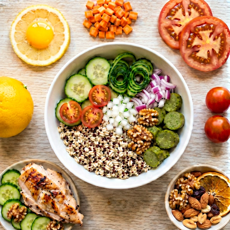 Warm healthy food - food & drink flatlay free stock photo