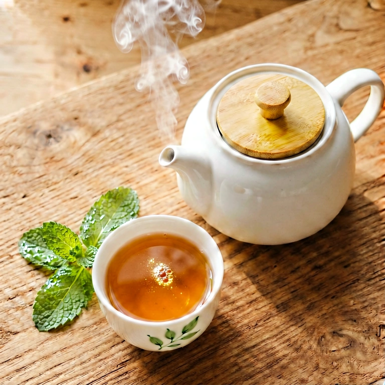 Warm tea & reading - food & drink flatlay free stock photo