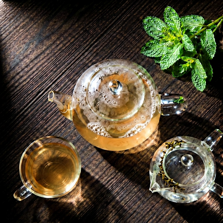 Dramatic tea & reading - food & drink flatlay free stock photo