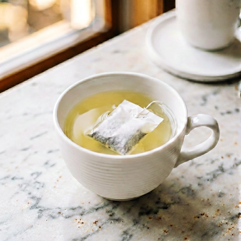Warm tea & reading - food & drink flatlay free stock photo