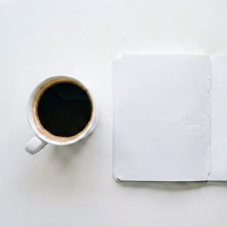 Cool coffee & work - minimalist workspace free stock photo