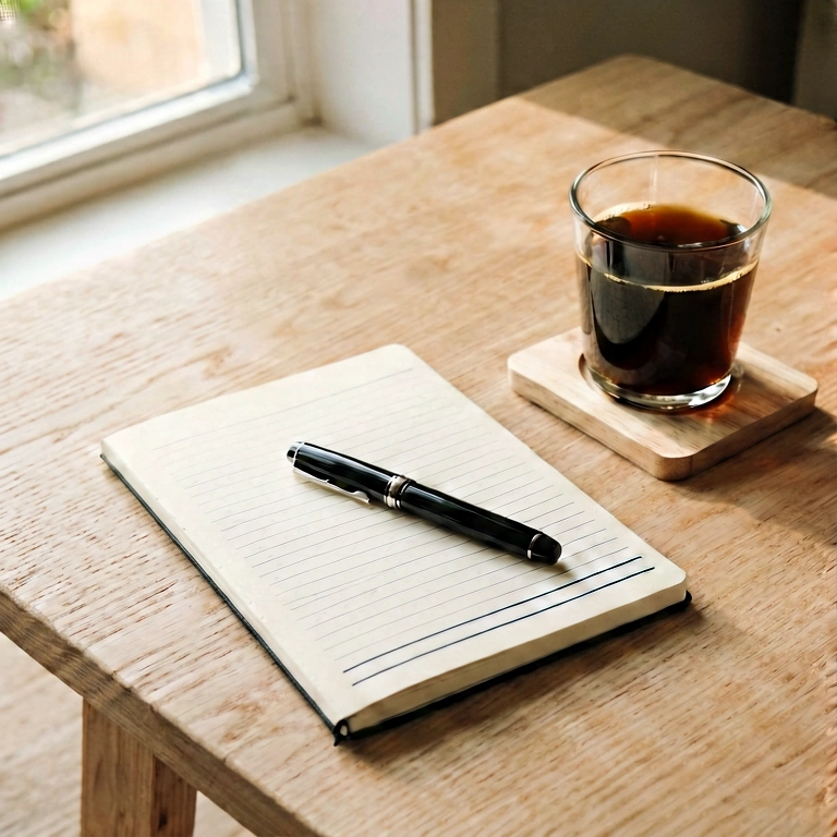 Warm coffee & work - minimalist workspace free stock photo
