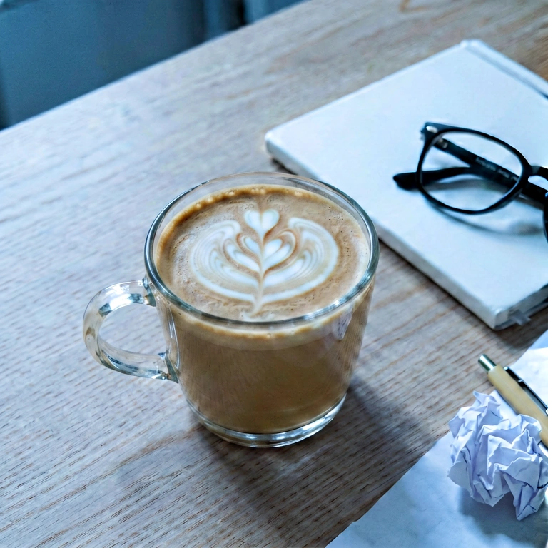 Cool coffee & work - minimalist workspace free stock photo