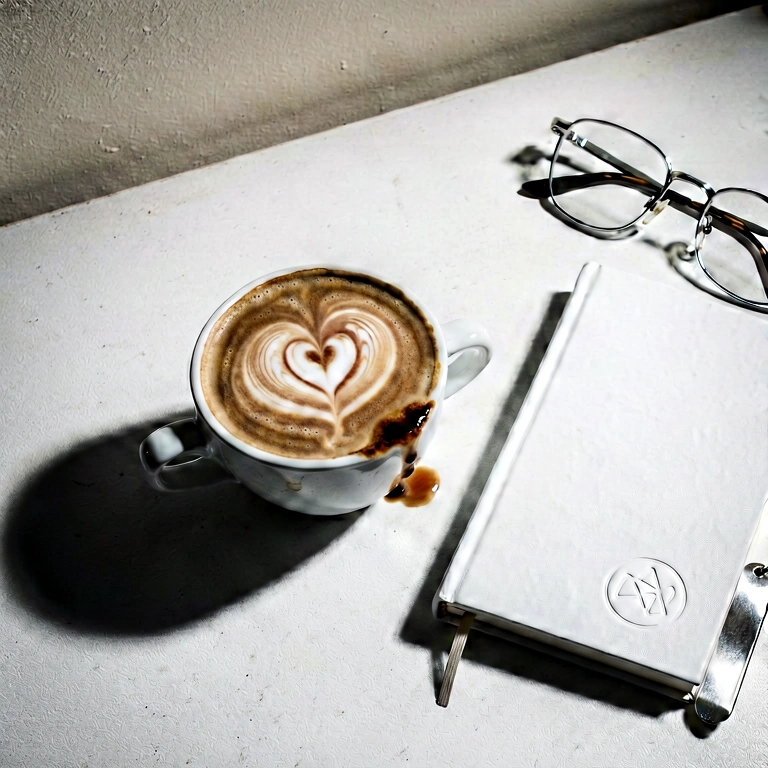 Dramatic coffee & work - minimalist workspace free stock photo