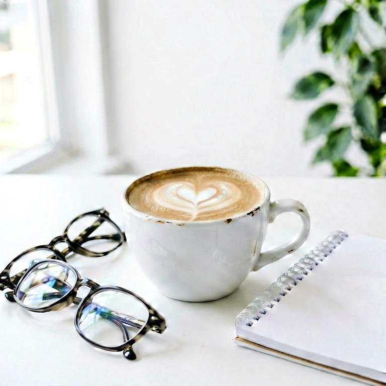 Bright coffee & work - minimalist workspace free stock photo