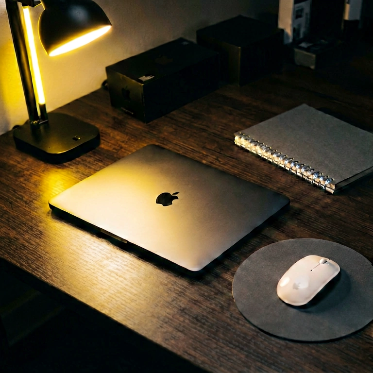 Warm dark mode workspace - minimalist workspace free stock photo