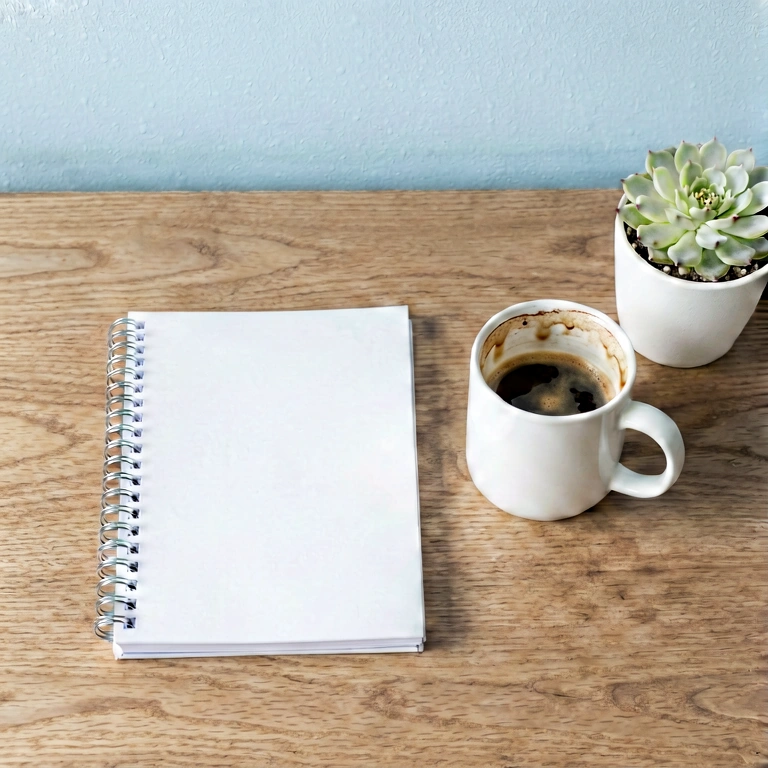 Cool desk flatlay - minimalist workspace free stock photo