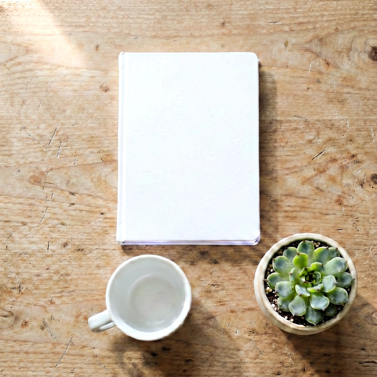 Bright desk flatlay - minimalist workspace free stock photo