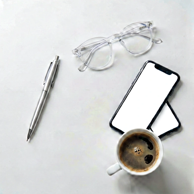 Neutral desk flatlay - minimalist workspace free stock photo