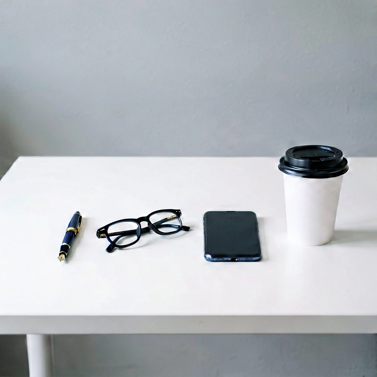 Dramatic desk flatlay - minimalist workspace free stock photo