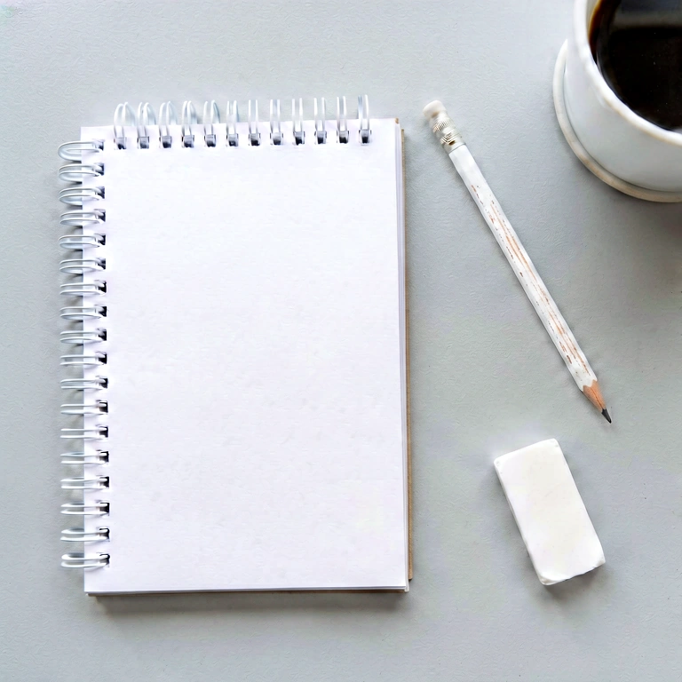 Bright desk flatlay - minimalist workspace free stock photo