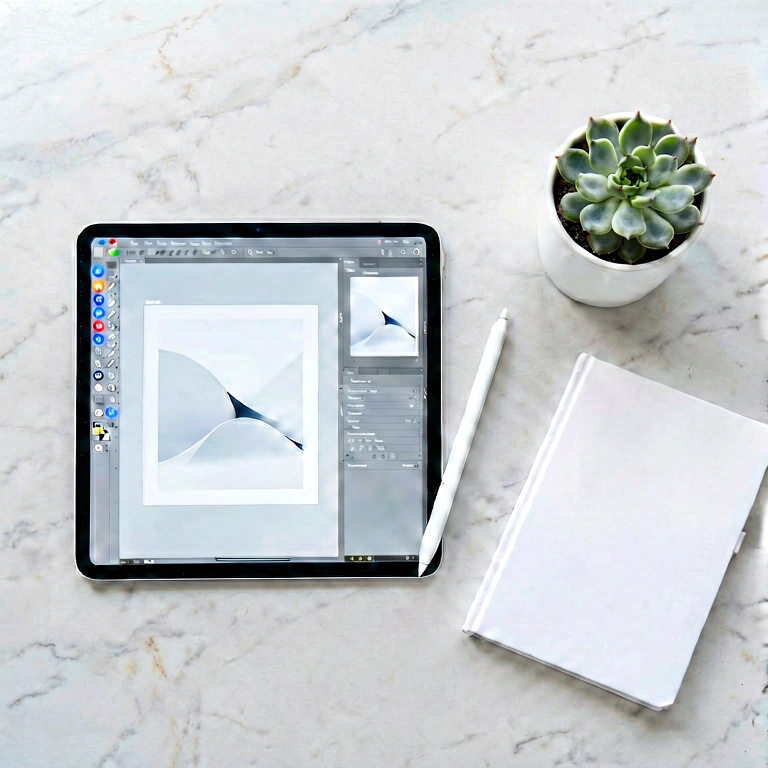 Bright desk flatlay - minimalist workspace free stock photo