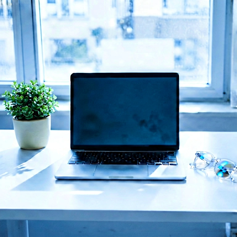 Cool laptop setup - minimalist workspace free stock photo