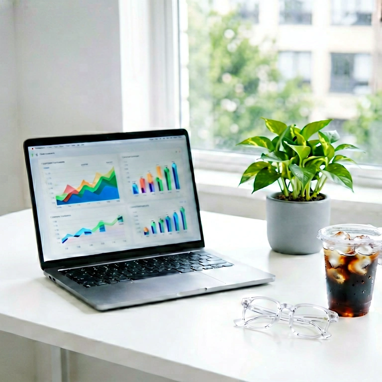 Bright laptop setup - minimalist workspace free stock photo