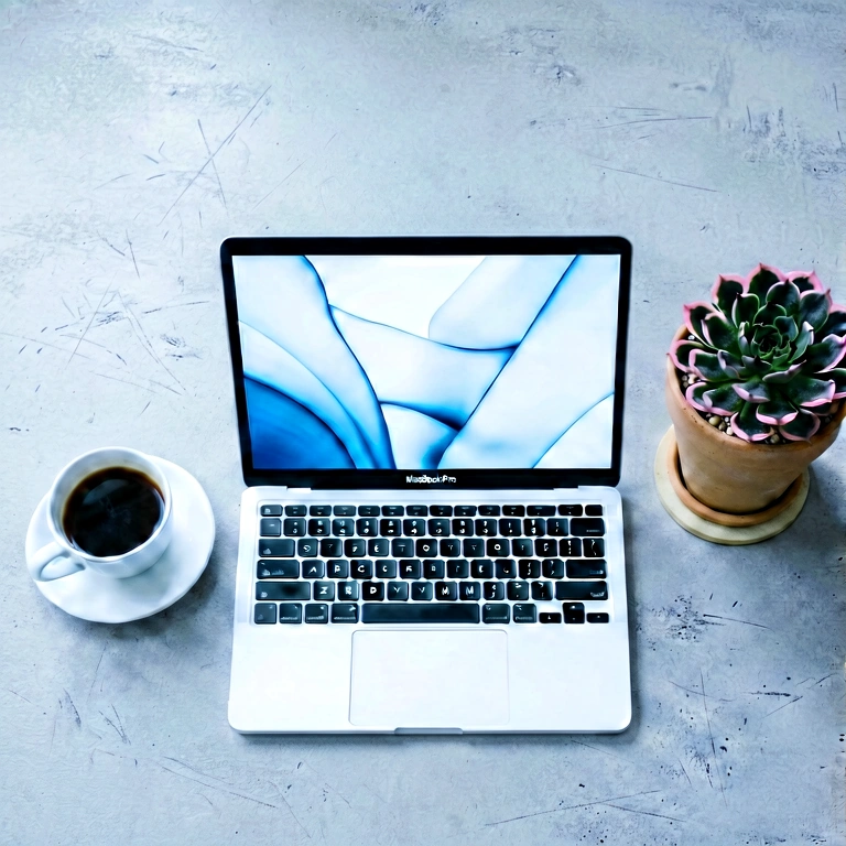Cool laptop setup - minimalist workspace free stock photo