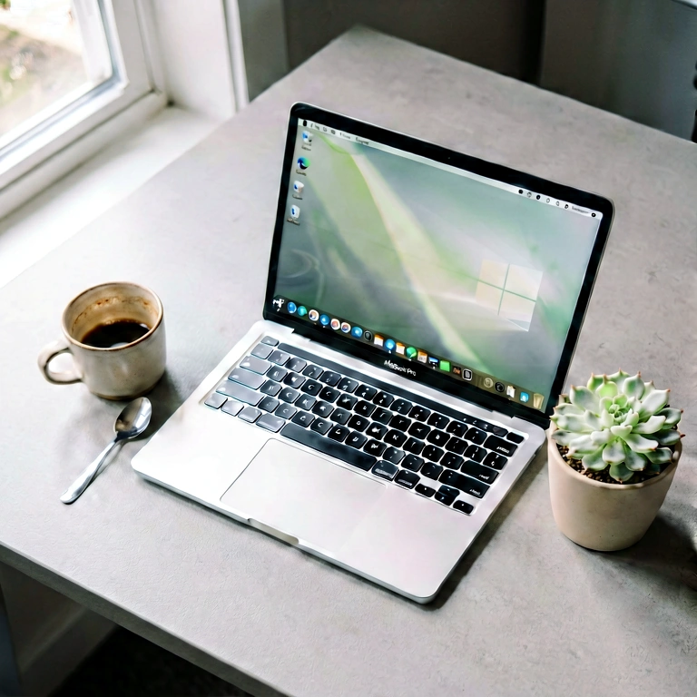 Dramatic laptop setup - minimalist workspace free stock photo