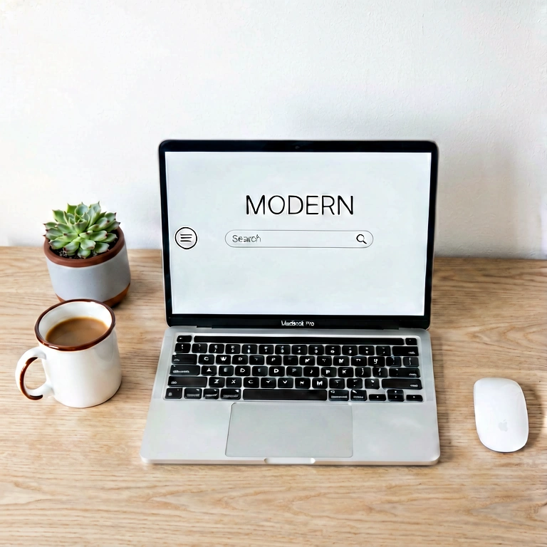 Bright laptop setup - minimalist workspace free stock photo