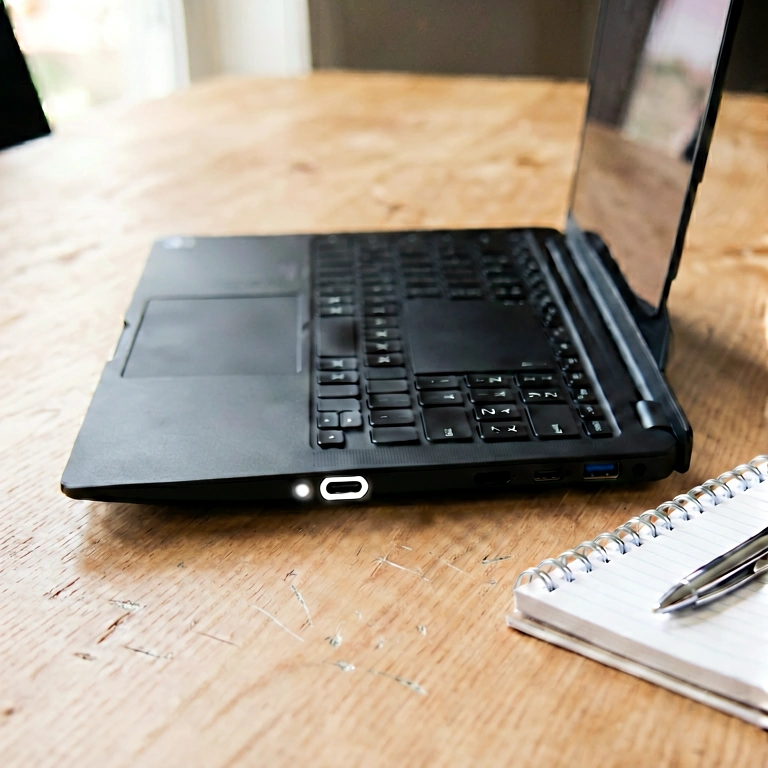 Dramatic laptop setup - minimalist workspace free stock photo