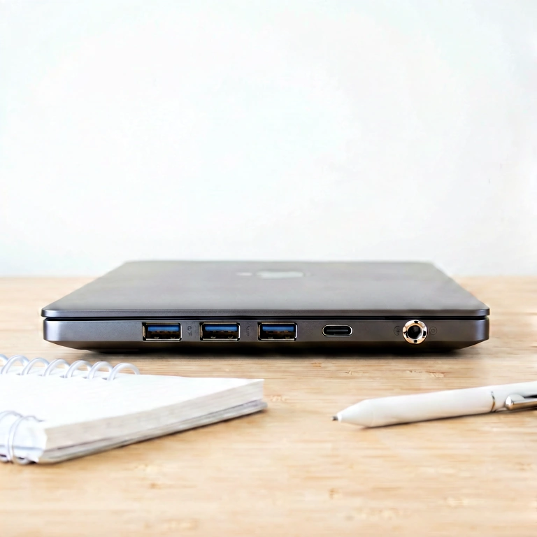 Bright laptop setup - minimalist workspace free stock photo