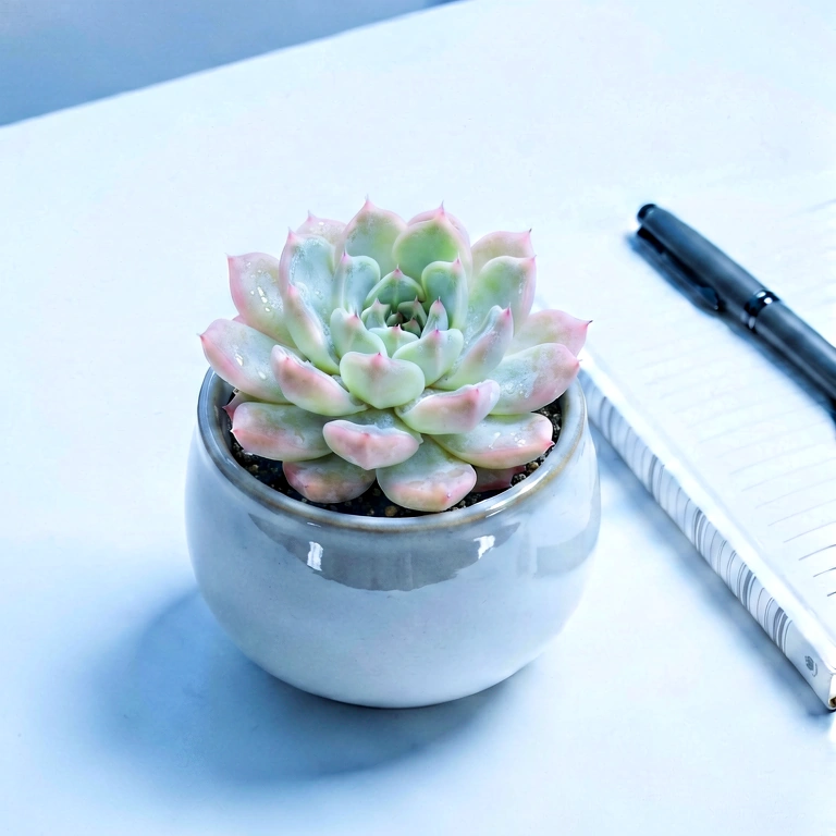 Cool plant & work - minimalist workspace free stock photo