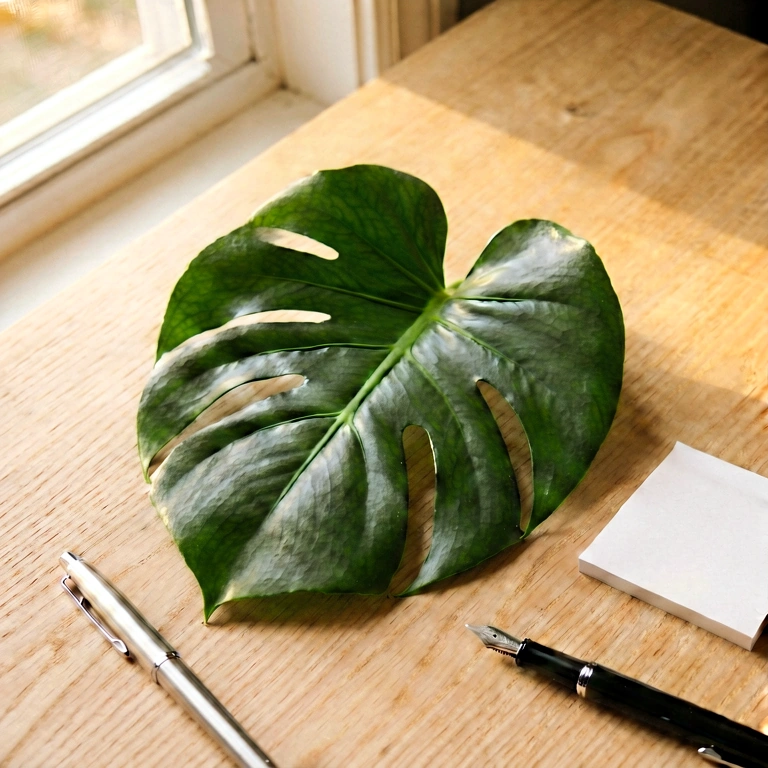 Warm plant & work - minimalist workspace free stock photo