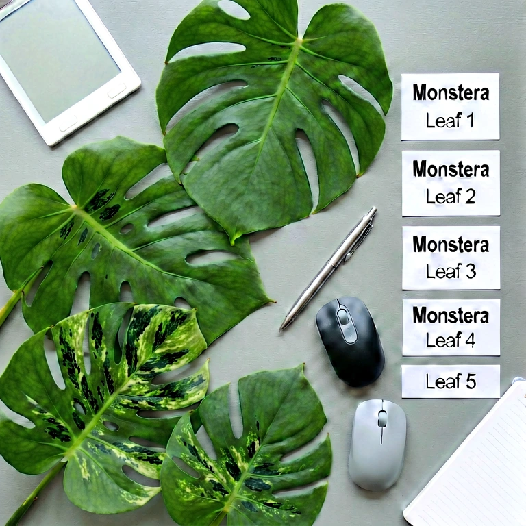 Neutral plant & work - minimalist workspace free stock photo