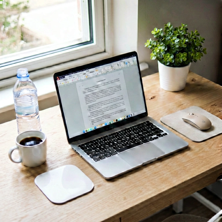 Neutral remote work - minimalist workspace free stock photo