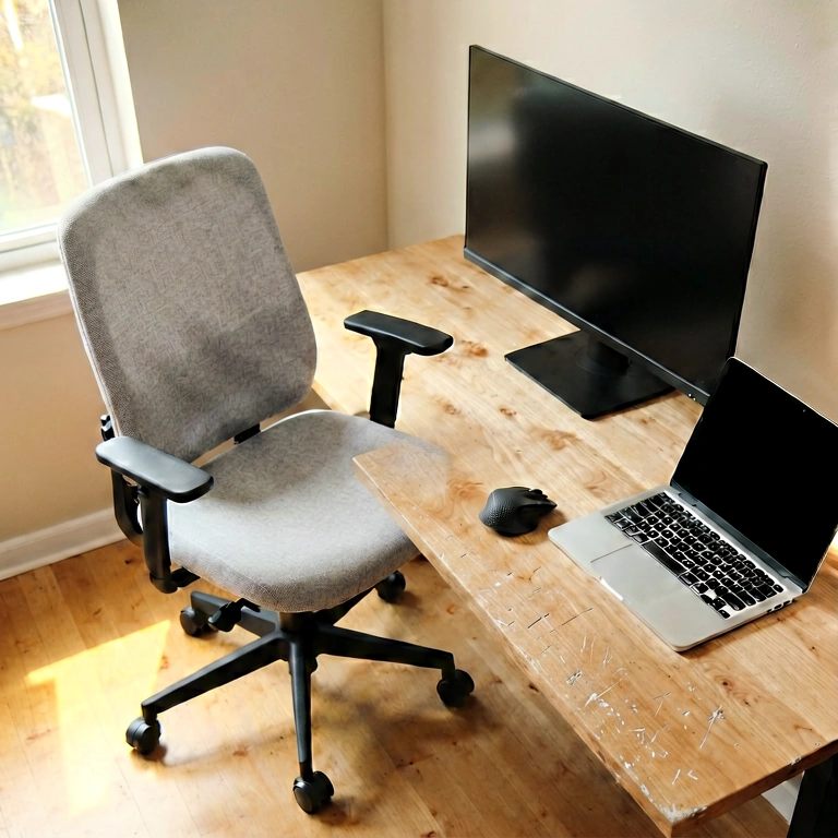 Warm remote work - minimalist workspace free stock photo