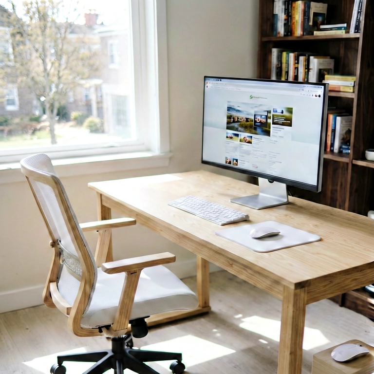 Dramatic remote work - minimalist workspace free stock photo