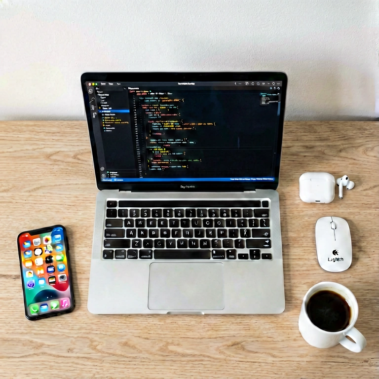 Neutral remote work - minimalist workspace free stock photo