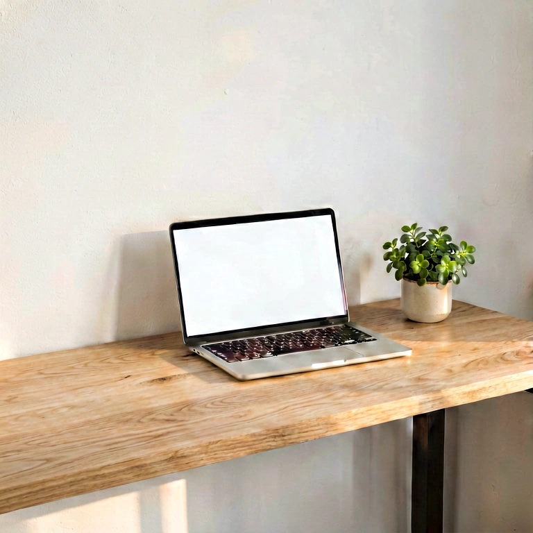 Warm remote work - minimalist workspace free stock photo