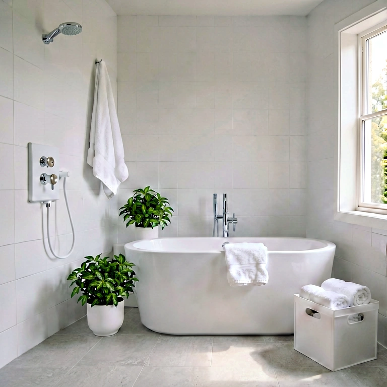 Warm bathroom - modern interior free stock photo