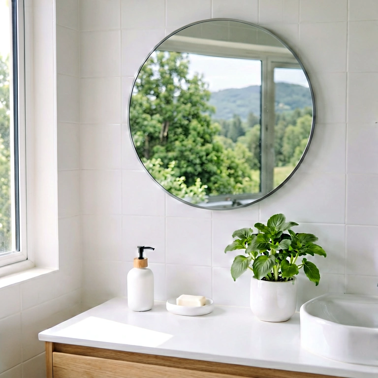 Neutral bathroom - modern interior free stock photo