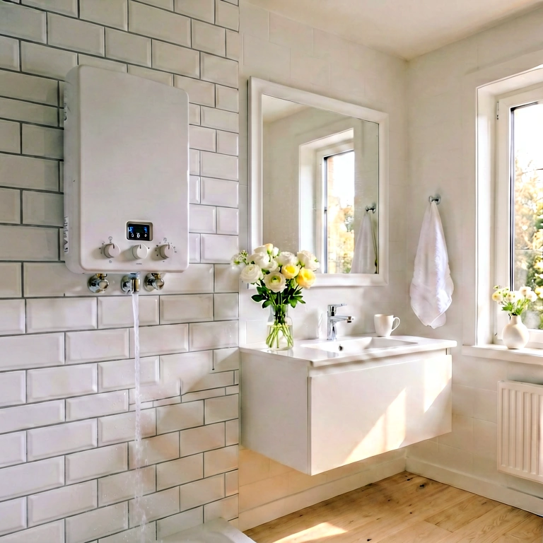 Warm bathroom - modern interior free stock photo