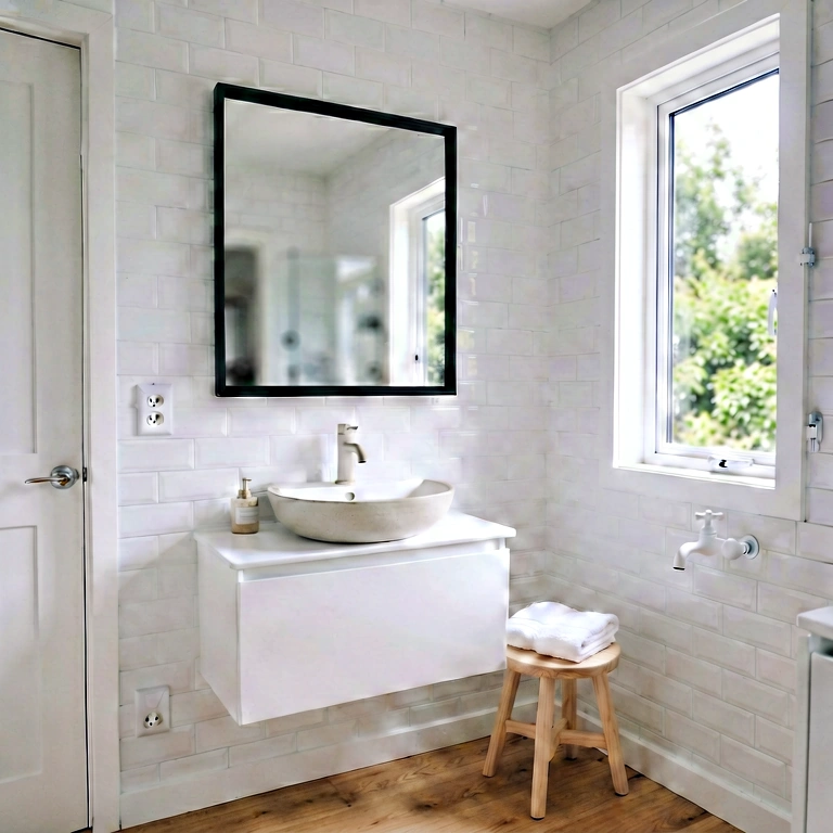 Dramatic bathroom - modern interior free stock photo