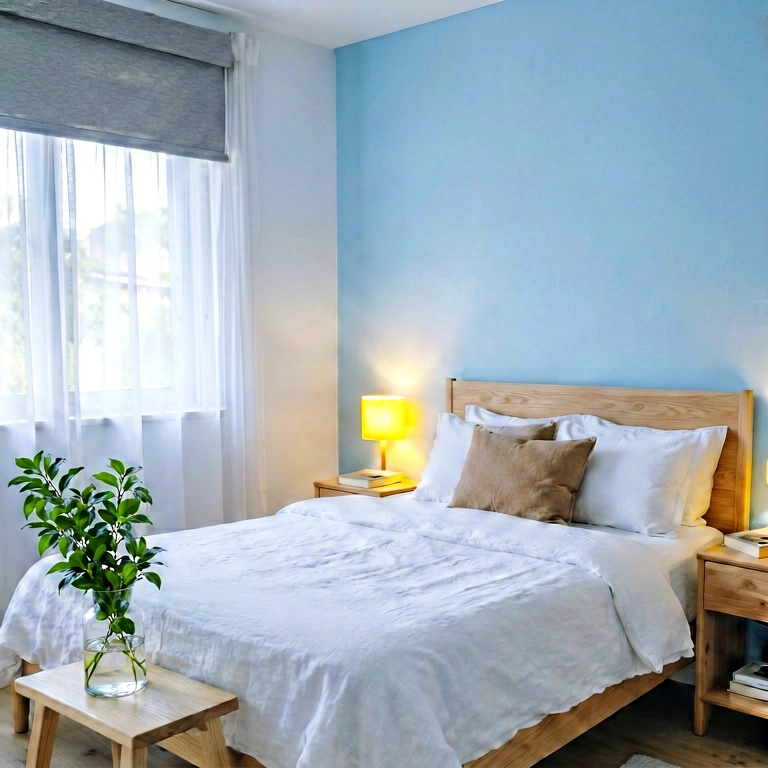 Cool bedroom - modern interior free stock photo